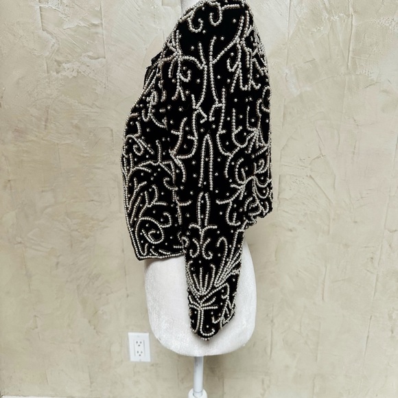 Scala Black Pearl Encrusted Evening Jacket - Picture 4 of 7
